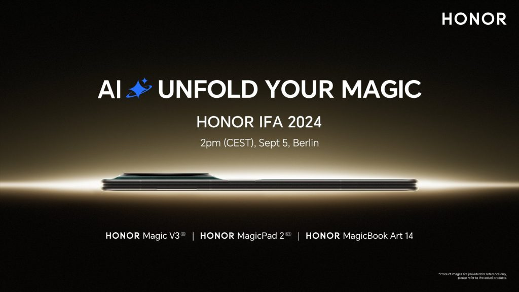 HONOR Magic V3, HONOR MagicPad 2 மற்றும் HONOR MagicBook Art 14 ஆகியவை செப்டம்பர் 5 ஆம் தேதி நடைபெறும் IFA 2024 இல் உலக அளவில் விற்பனைக்கு வரும்